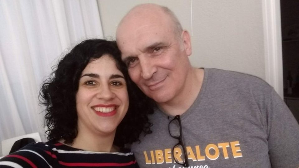 La candidata a senadora Eliana Scialabba junto a José Luis Espert.