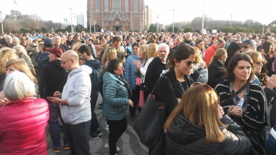 La marcha en apoyo a Macri en La Plata.
