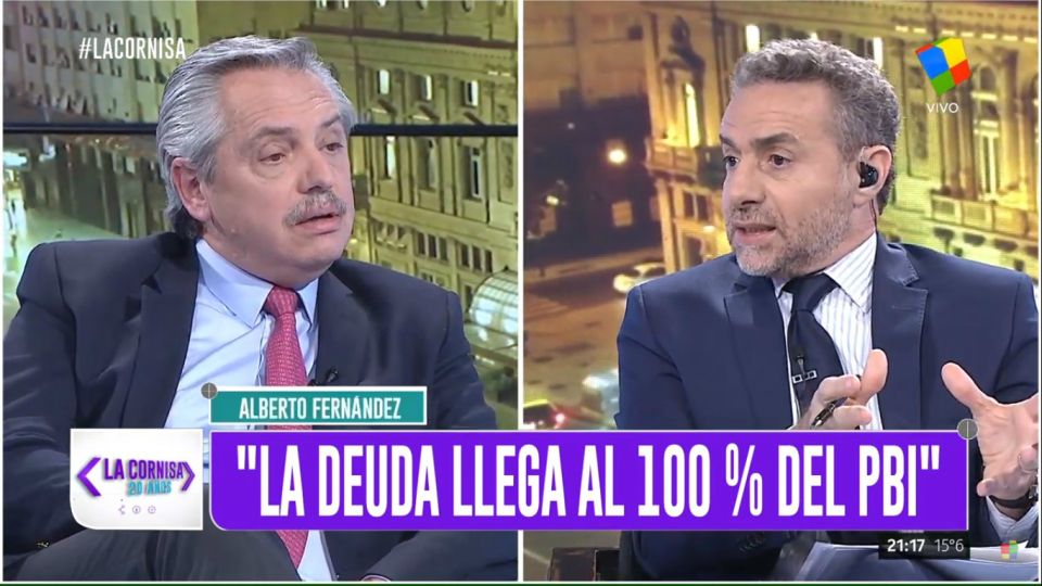 Alberto Fernandez con Majul en La Cornisa