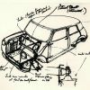 Boceto del prototipo del Mini (1958).