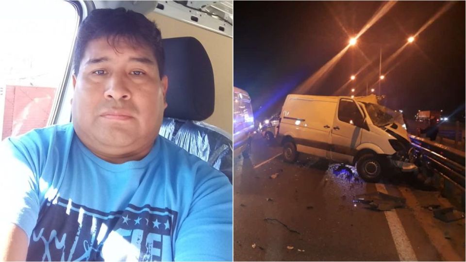 El hombre publicó una foto dentro de su camioneta en Facebook.