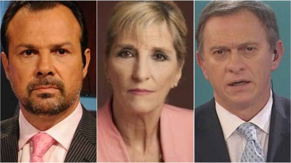 Los periodistas Gustavo Sylvestre, Liliana Franco y Marcelo Bonelli.