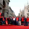 Scuderia Ferrari festejó su 90° aniversario en la Piazza Duomo de Milán.