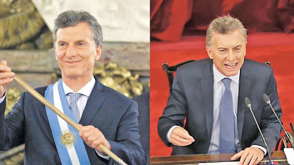 Tiempo. El Mauricio Macri de 2015 muestra una imagen muy diferente del derrotado y furioso con el resultado en las PASO de 2019.