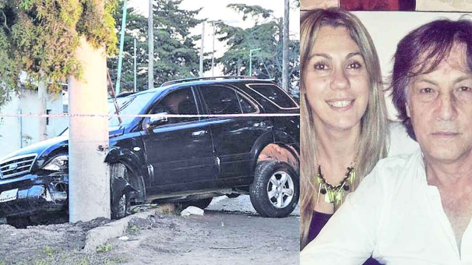 Escena. Las víctimas (der.) fueron atacadas a tiros en el interior de su camioneta Kia Sorento.