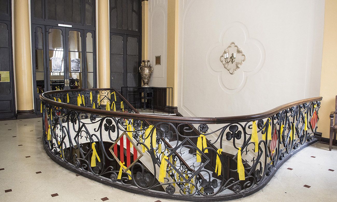 La imponente escalinata del Casal de Cataluña.