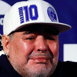Photos from Diego Maradona's unveiling as the new coach of Club de Gimnasia y Esgrima La Plata.