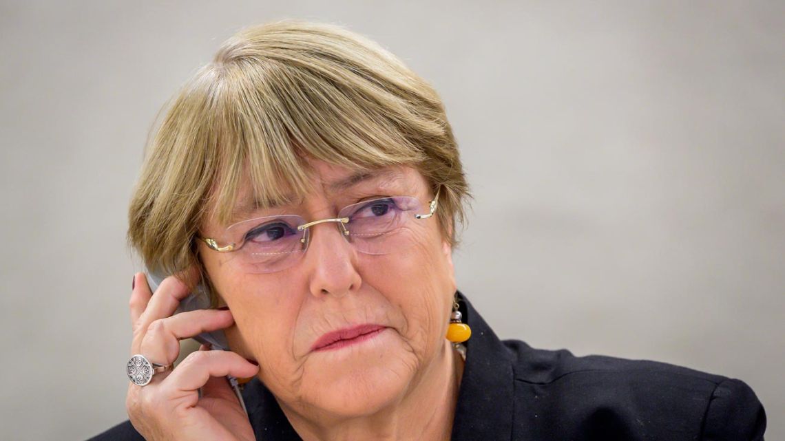 UN Human Rights High Commissioner Michelle Bachelet attends the opening of a United Nations Human right council on September 9, 2019 in Geneva.