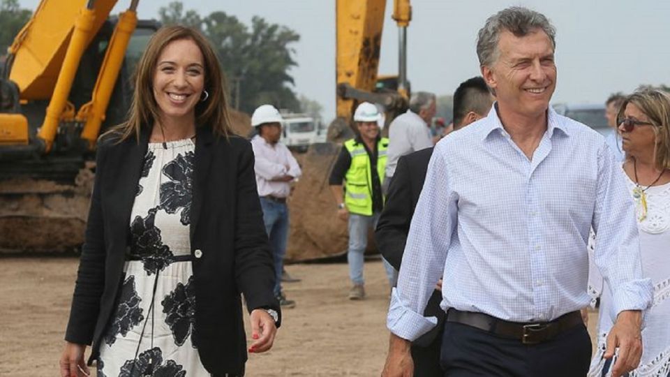 Archivo. María Eugenia Vidal junto a Mauricio Macri.