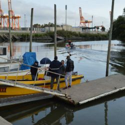 Partimos de la guardería Marina del Sur y, desde allí, a los malecones en un trayecto muy corto de navegación, previo rol en la garita de prefectura. 