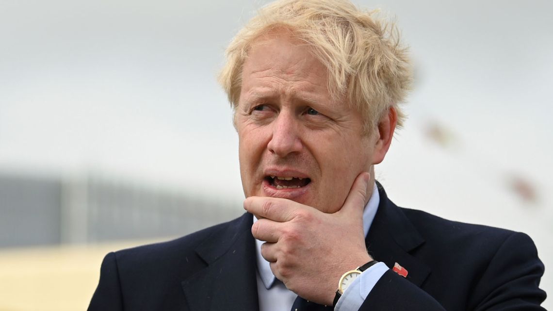 Britain's Prime Minister Boris Johnson visits the NLV Pharos, a lighthouse tender moored on the river Thames, to mark London International Shipping Week in London, Thursday, Sept. 12, 2019. 