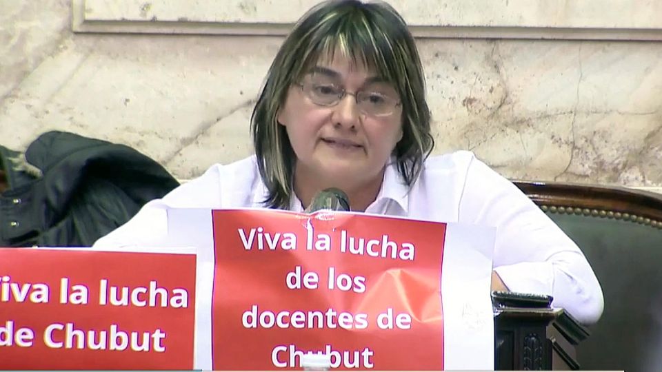 Monica Schlotthauer durante el debate por emergencia alimentaria