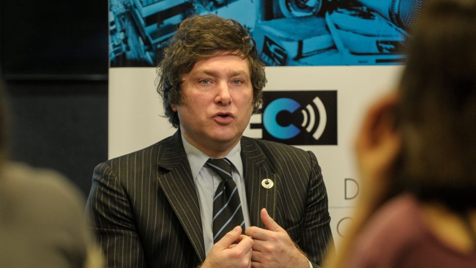 Javier Milei en la Escuela de Comunicación