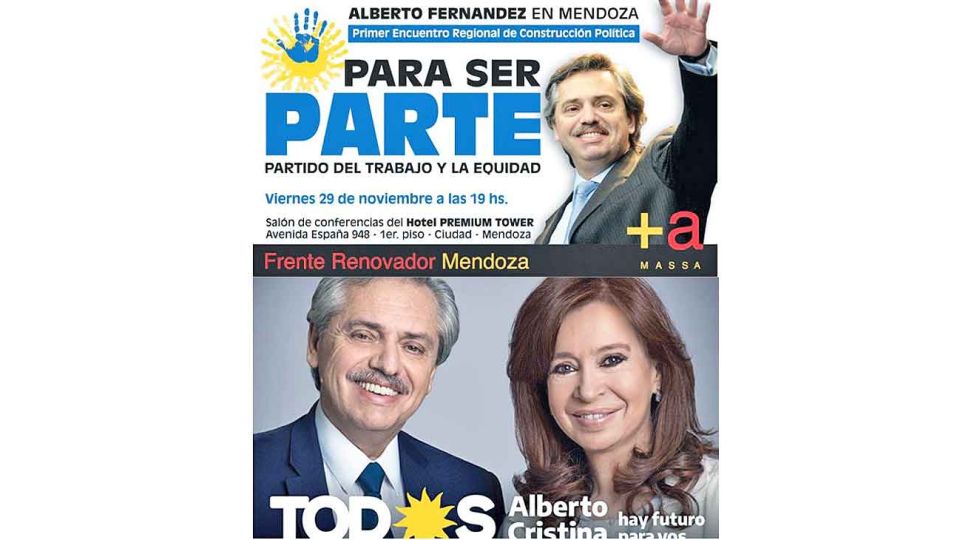 Con Massa, casi 10 años de A. Fernández. Con Cristina, casi 10 años antes, y ahora.
