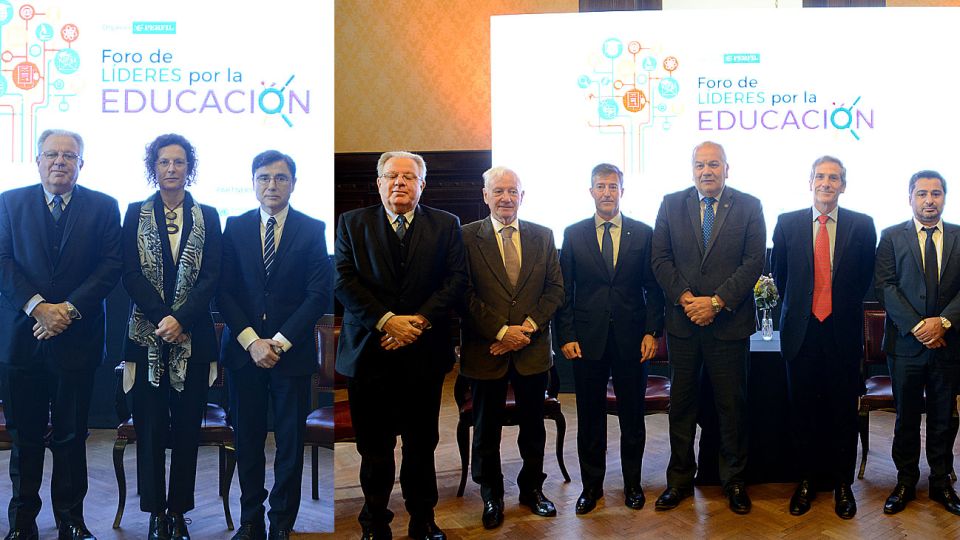 PRESENCIA. Barbieri, Brumana y Fontevecchia. Los rectores, en otra mesa del foro.