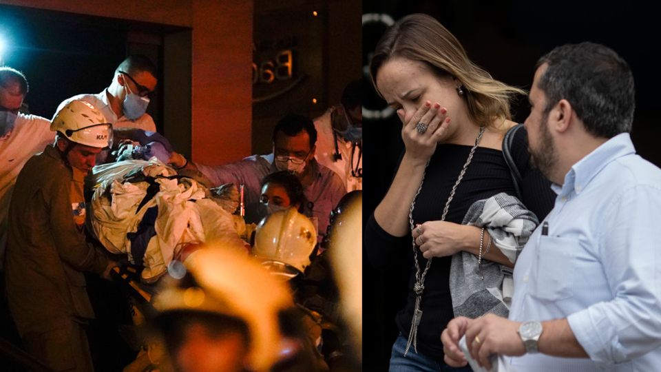 ESCENAS. El caos dominó los primeros minutos. El fuego destruyó por completo una de las alas del edificio, en el barrio de Tijuca.