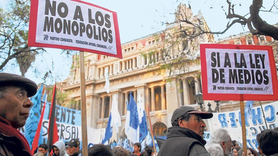 Marchas. En 2009, la Ley de Medios fue una de las banderas del kirchnerismo en su apogeo.