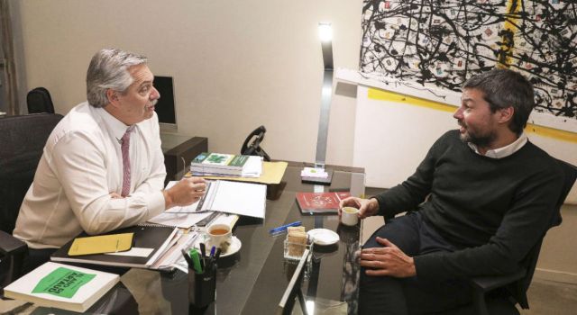 Alberto Fernández y Matías Lammens.