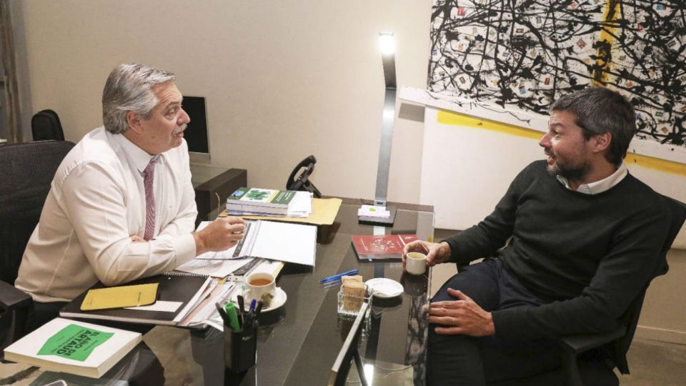 Alberto Fernández y Matías Lammens.