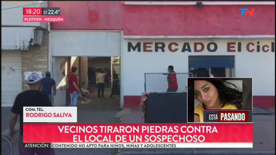 Incidentes en Plottier, Neuquén, durante una marcha por Cielo López.
