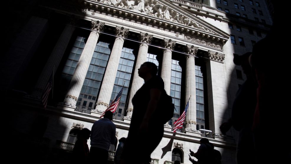 Trading On The Floor Of The NYSE As U.S. Stocks Pare Gain As Rocky Week Nears End