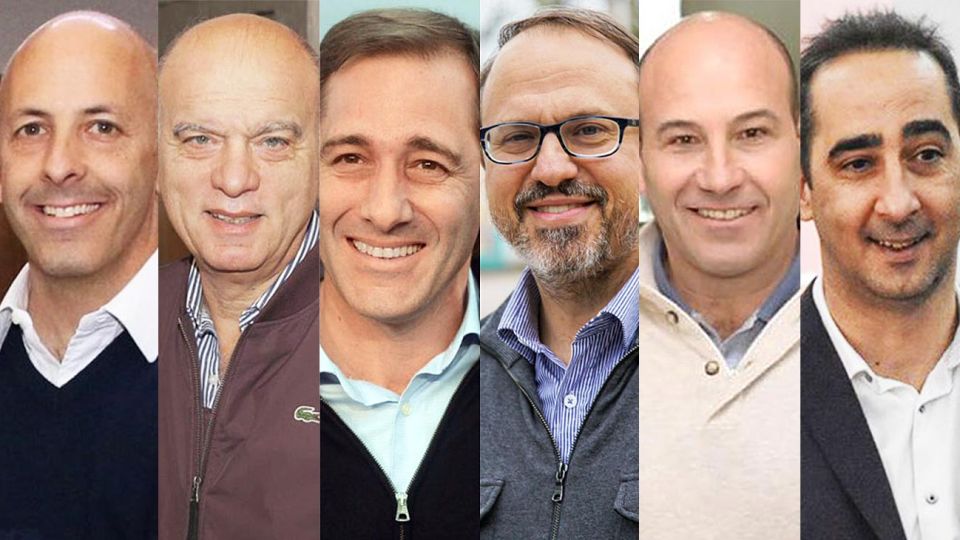 Alcaldes. Ducoté (Pilar), Grindetti (Lanús), Garro (La Plata), Valenzuela (Tres de Febrero), Molina (Quilmes) y Tagliaferro (Morón).