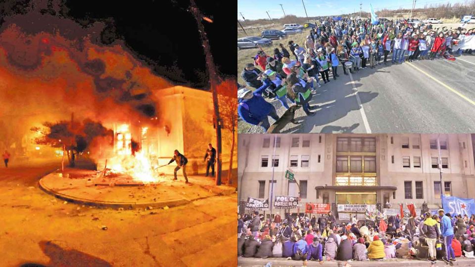 En alerta. Chubut fue el epicentro de violentas protestas en los últimos días; en Capital vuelven las marchas a las calles.