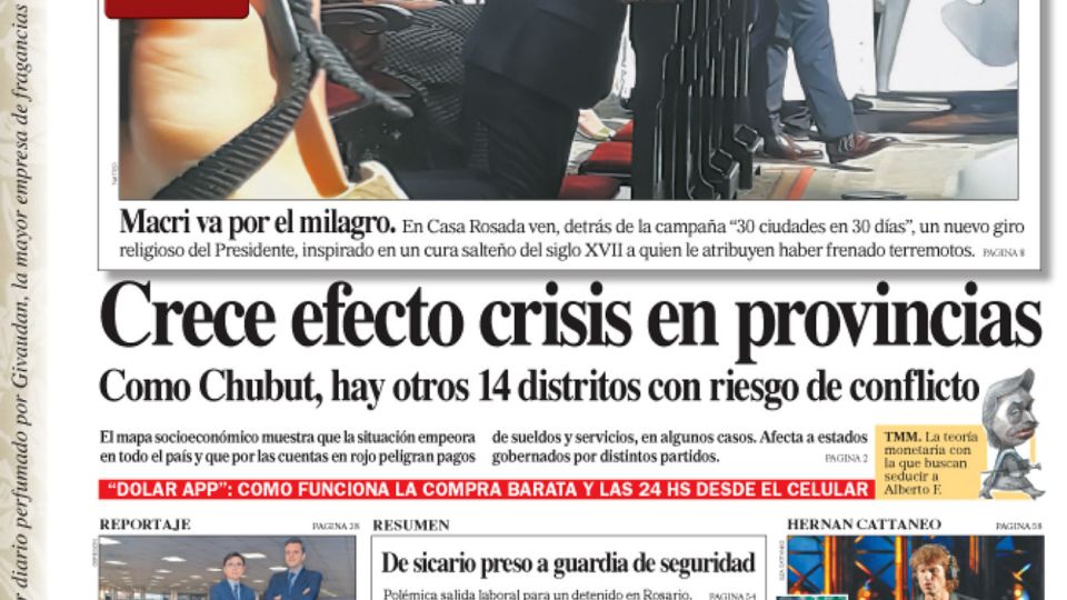 La tapa del diario PERFIL de este domingo 22 de septiembre de 2019.