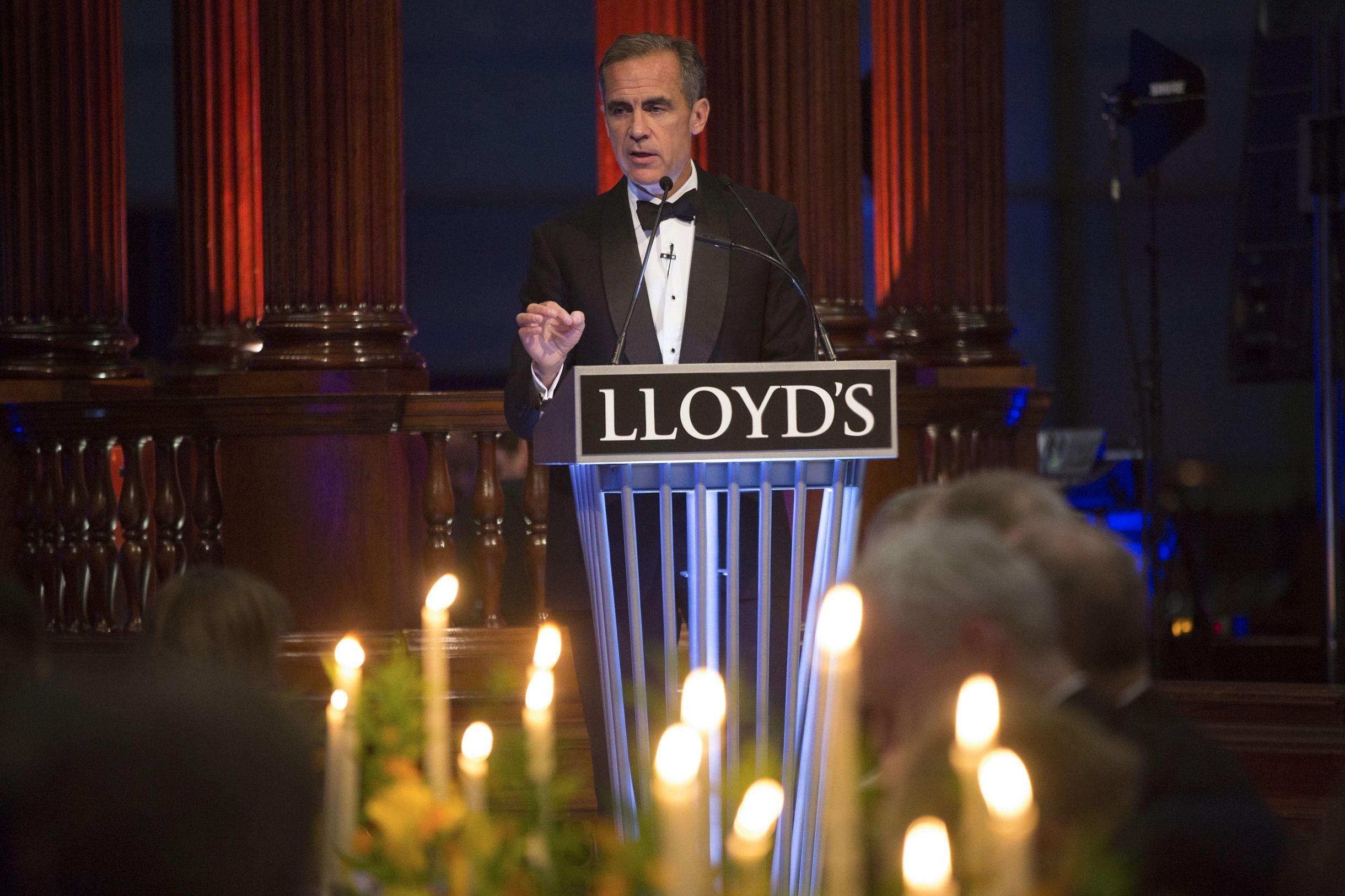 Bank Of England Governor Mark Carney Delivers A Speech At Lloyds Of London