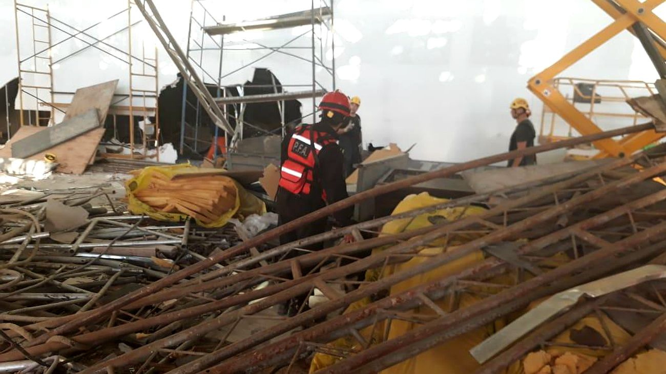 Derrumbe en Ezeiza.