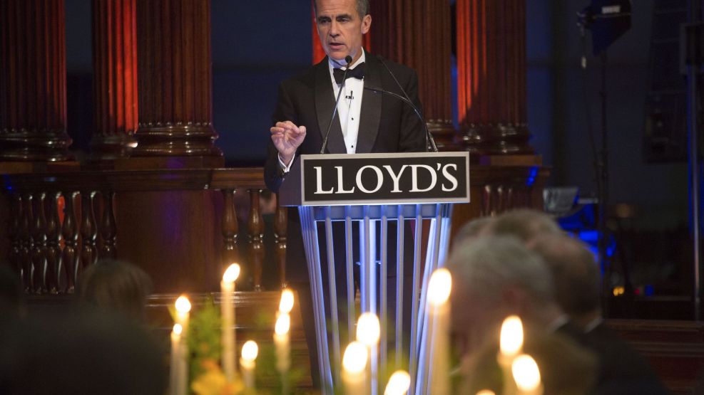 Bank Of England Governor Mark Carney Delivers A Speech At Lloyds Of London
