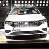 Prueba de impacto lateral contra un poste del Volkswagen Vento. Crédito: Latin NCAP.