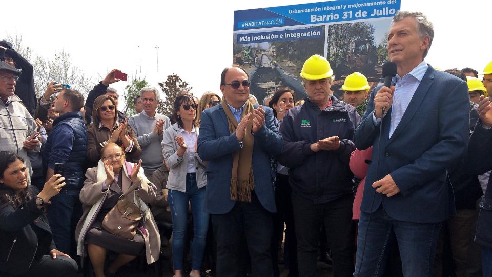 El presidente Mauricio Macri inaugura obras en Saladillo Provincia de Buenos Aires.