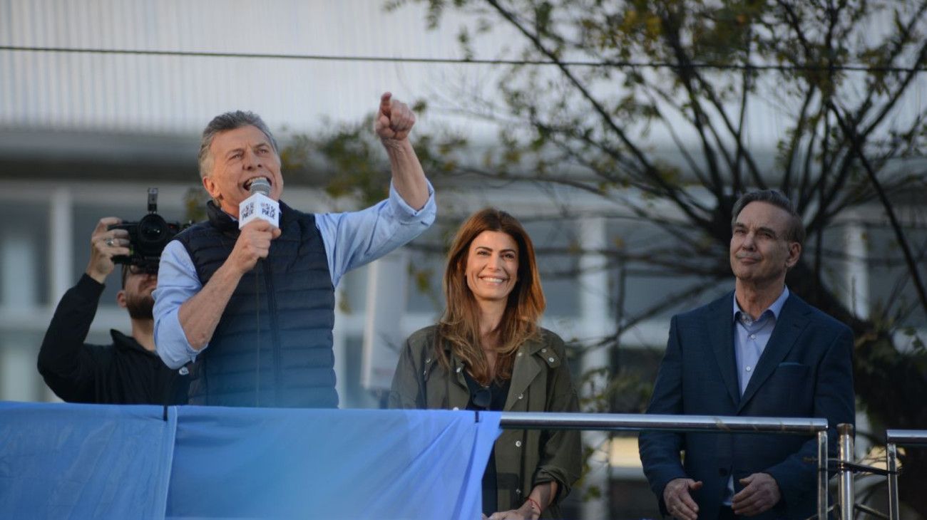 Mauricio Macri brindó un discurso desde el palco montado frente a Barrancas de Belgrano.