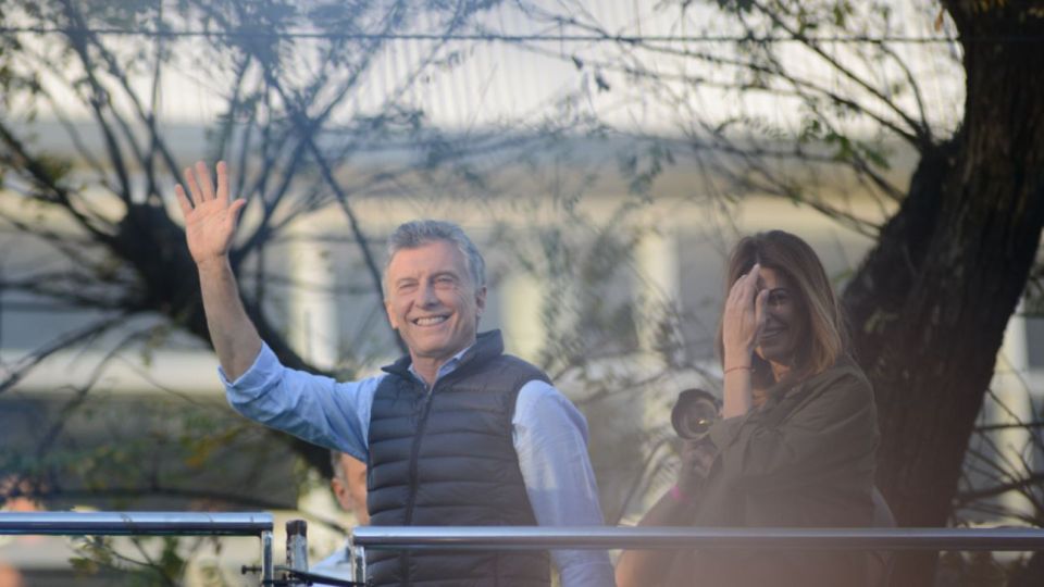 Mauricio Macri brindó un discurso desde el palco montado frente a Barrancas de Belgrano.