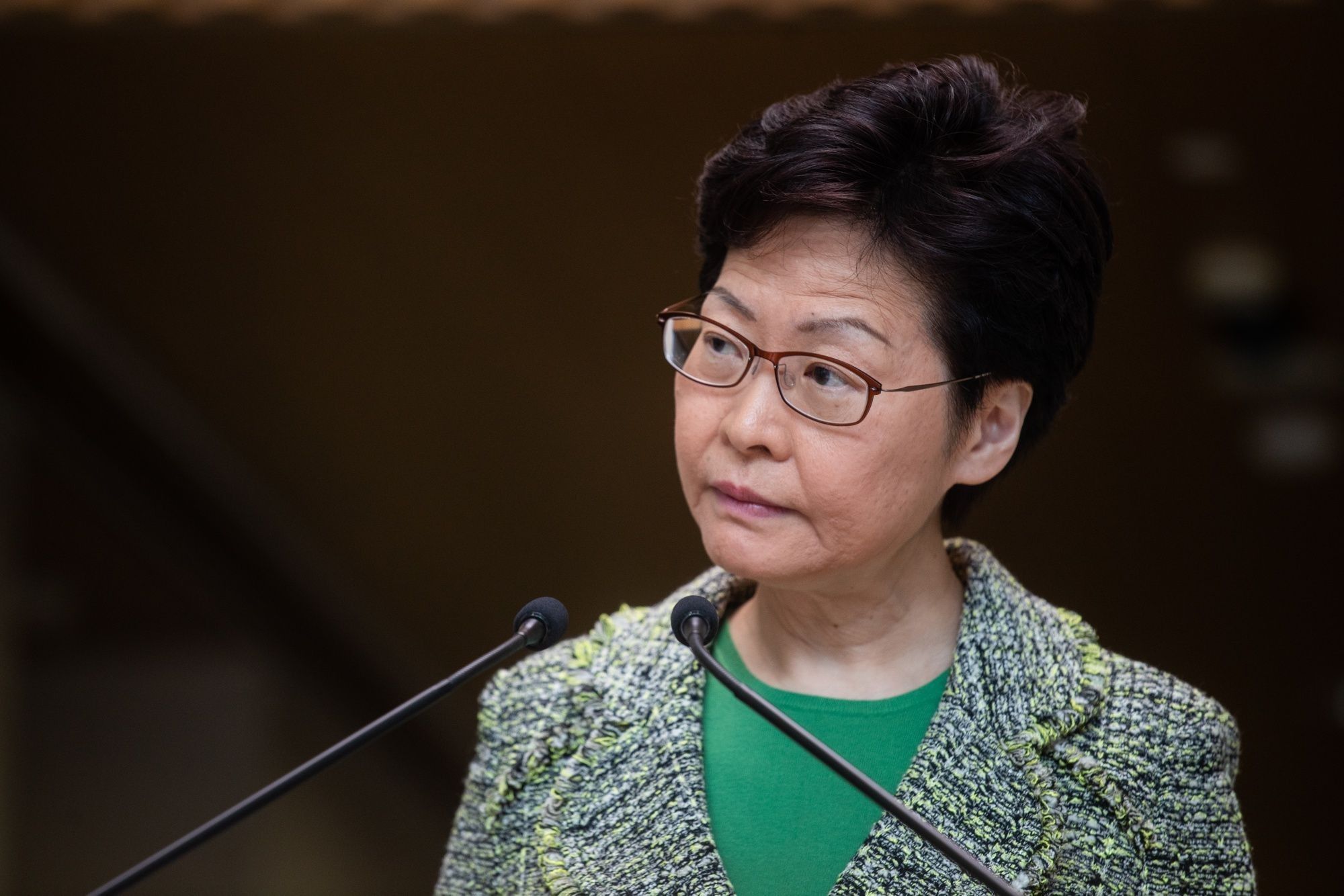 Hong Kong’s Leader Carrie Lam Urges Critics to Let Town Hall Event Go Forward