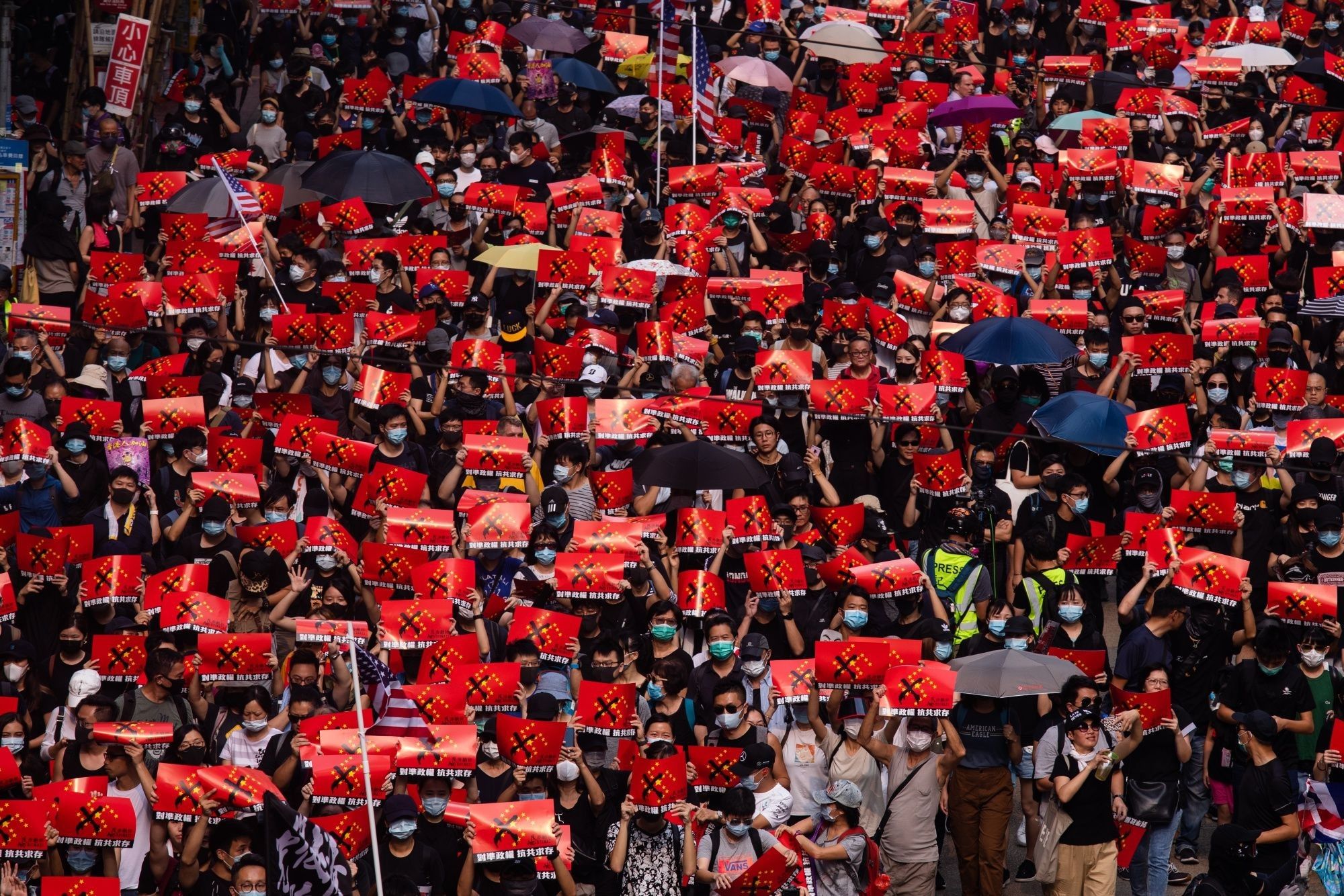 Demonstrators Attend Global Anti Totalitarianism Rally In Hong Kong