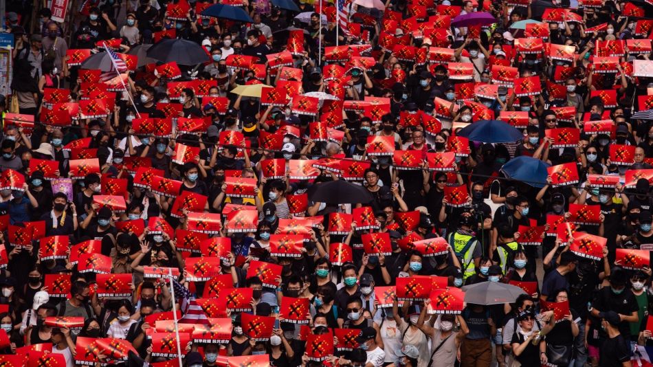 Demonstrators Attend Global Anti Totalitarianism Rally In Hong Kong