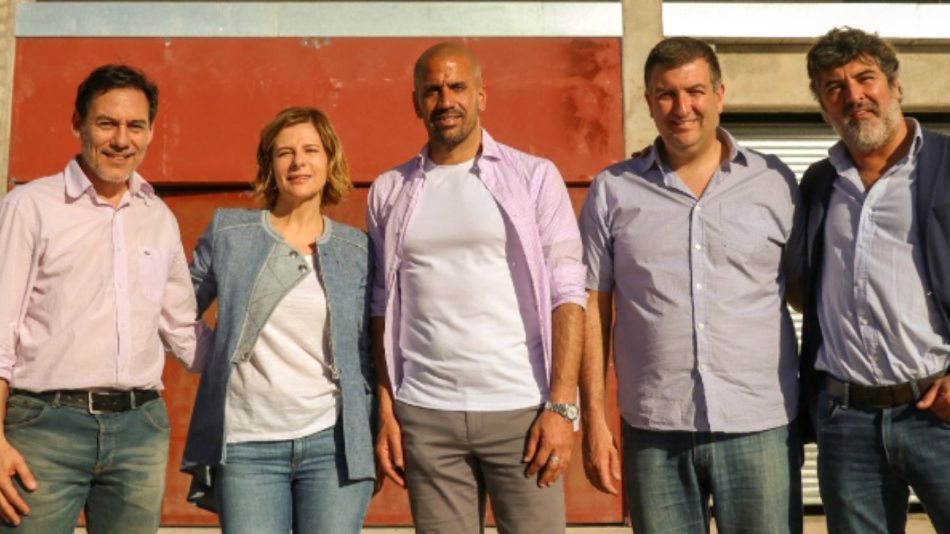 Saintout y Verón, en la visita de la candidata K a las obras del estadio de Estudiantes.