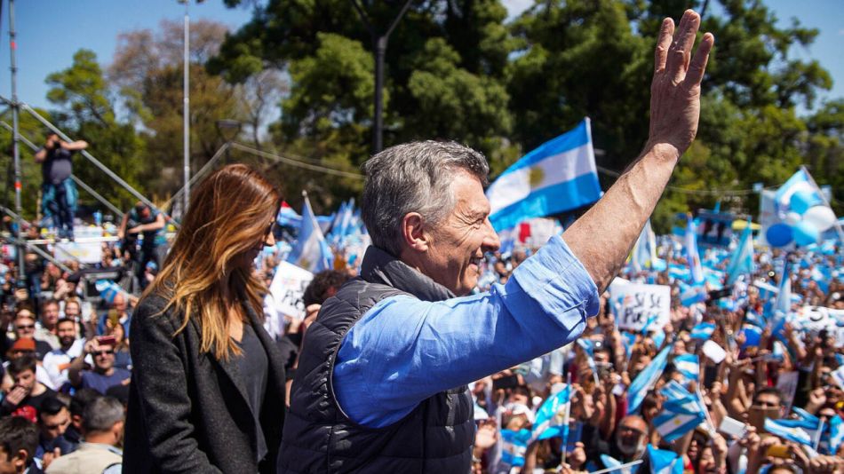 Mauricio Macri de campaña en Mendoza.