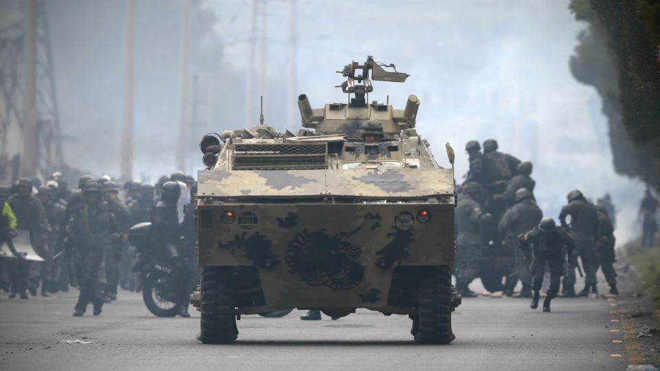 Disturbios y protestas en Ecuador.
