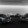 De izq a der: Audi e-tron, nuevo modelo, e-tron GT concept y Q4 e-tron.