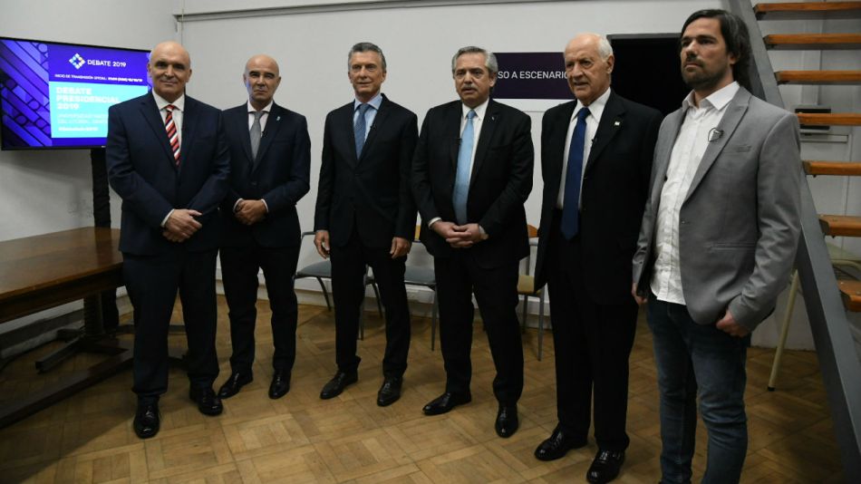 José Luis Espert, Juan José Gómez Centurión, Mauricio Macri, Alberto Fernández, Roberto Lavagna y Nicolás del Caño.