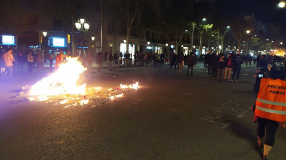 Las calles de Barcelona, con piquetes y caos