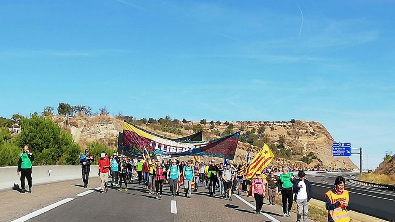 Las cinco columnas de marchas están en camino a Barcelona, donde llegarán el próximo viernes.