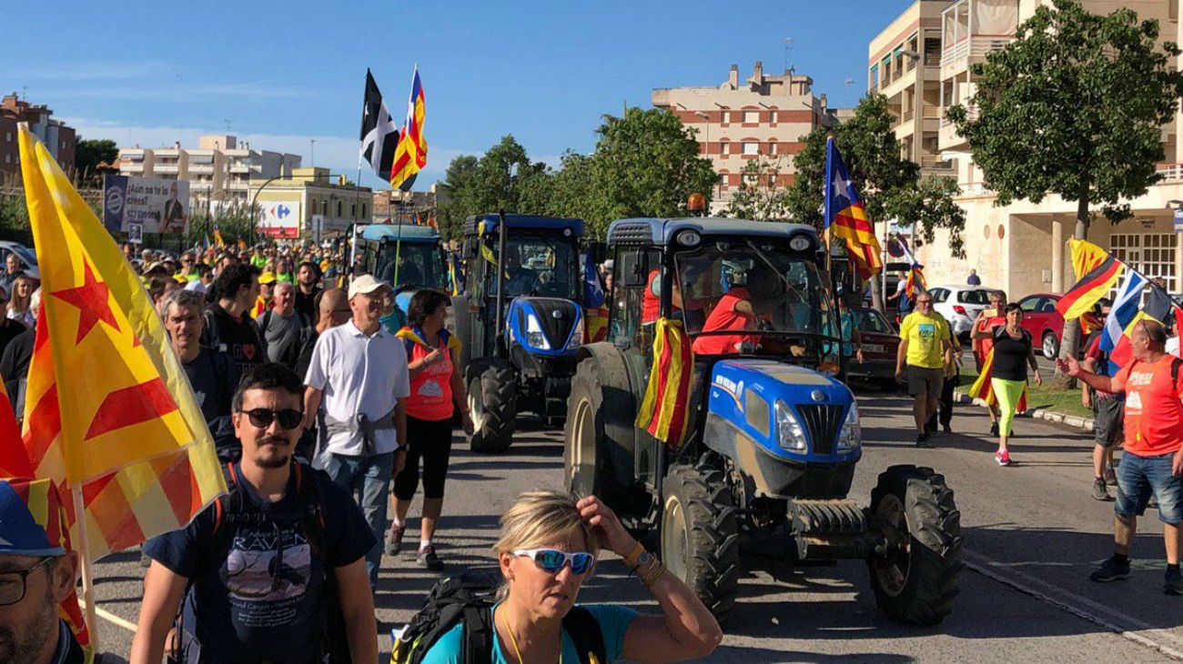 Las cinco columnas de marchas están en camino a Barcelona, donde llegarán el próximo viernes.