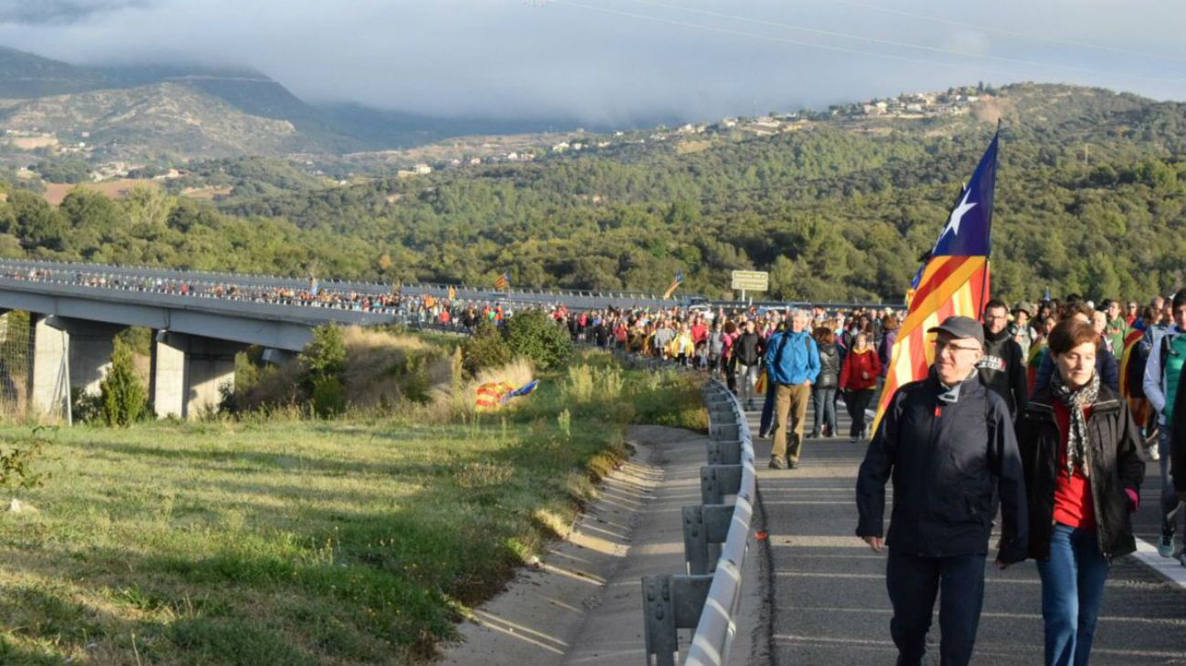 Las cinco columnas de marchas están en camino a Barcelona, donde llegarán el próximo viernes.