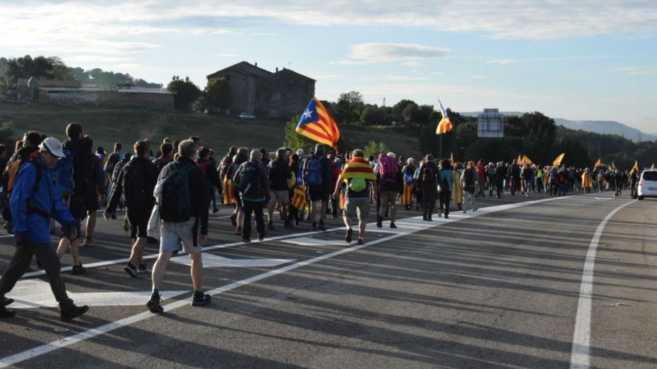 Las cinco columnas de marchas están en camino a Barcelona, donde llegarán el próximo viernes.