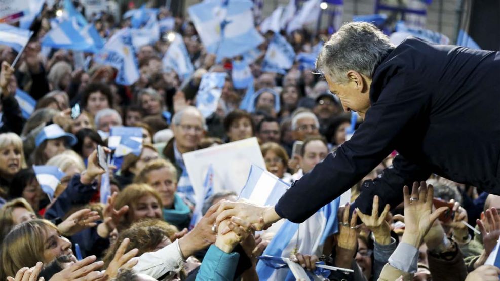 Mauricio Macri de campaña en Pergamino