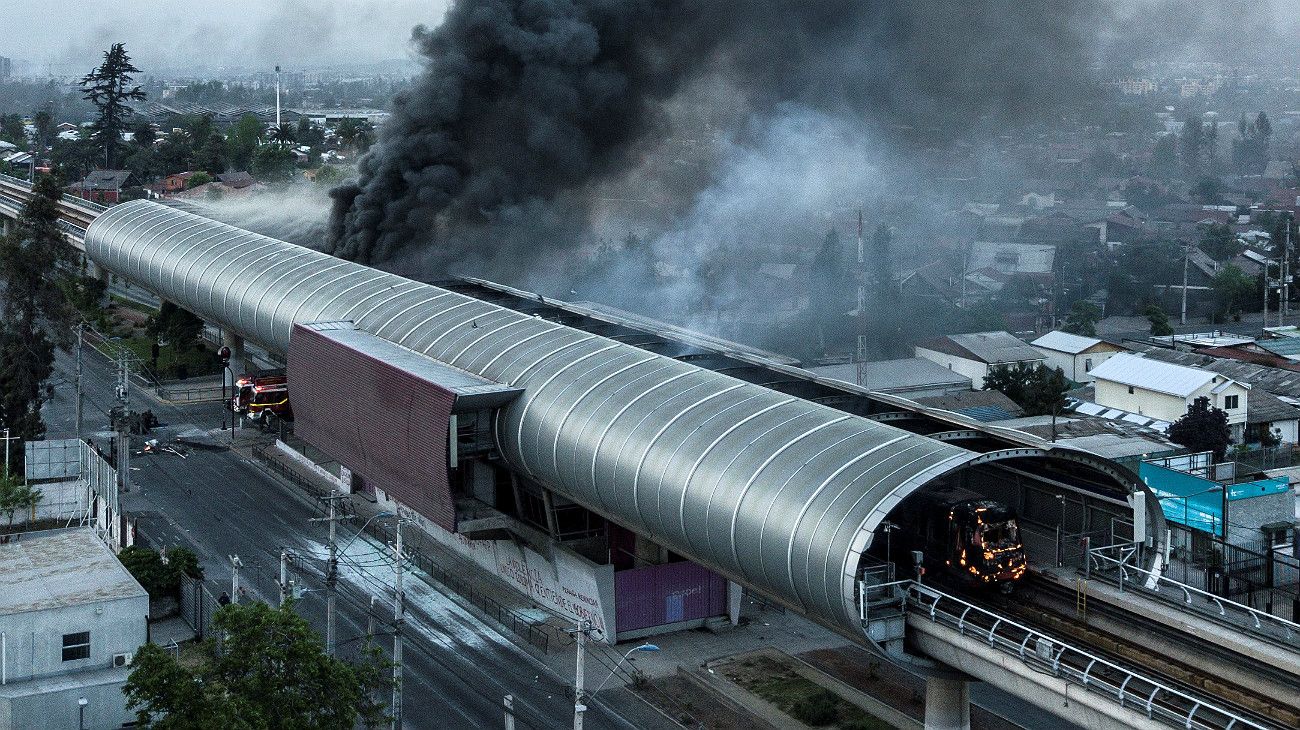 Impactantes imágenes de los disturbios en Chile.